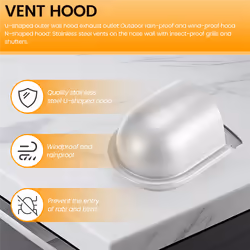 4Inch 100mm Stainless Steel Vent Hood for Wall Air Outlet Cover,B