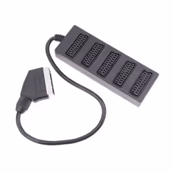 21 Pin Scart 5 Way Splitter Scart Male To 5 Female Adapter Connector