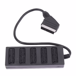 21 Pin Scart 5 Way Splitter Scart Male To 5 Female Adapter Connector