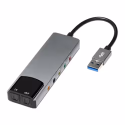 6-In-1 Sound Card 5.1 USB External Sound Card Audio Converter