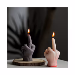 2 Pack Middle Finger Shaped Silicone Candle Molds, 3.8Inch