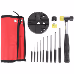 Roll Pin Punch Set,with Bench Block Pin Punches and Hammer