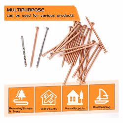 Copper Nails Kit to Killing Trees,3.5 Inch Pure Copper Nails Bulk
