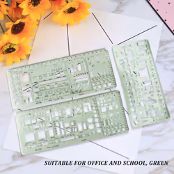6 Pieces Plastic Measuring Templates Building Formwork Stencils Green