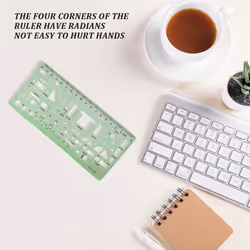 6 Pieces Plastic Measuring Templates Building Formwork Stencils Green