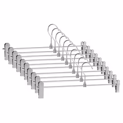 Hangers,Skirt Hangers with Clips Space Saving, for Pants 10 Pack