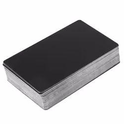100PCS Black Aluminum Alloy Card Metal Business Card 0.2mm Thickness