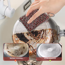 Cast Iron Skillet Cleaner,Silicone Scrubber,for Cookware (Red)