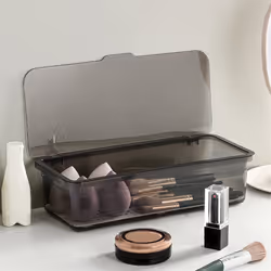 Flatware Tray, Utensil Storage with Lid Plastic Cutlery Tray, B