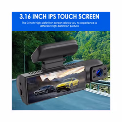 Car Video Recorder Three-Lens in Front inside of the Car HD Reverse