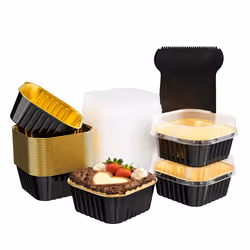 Aluminum Foil Baking Cups with Lid and Spoon for Cake