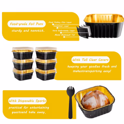 Aluminum Foil Baking Cups with Lid and Spoon for Cake