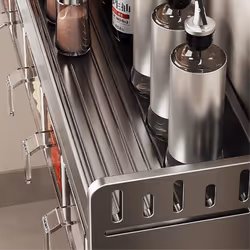 Wall-Mounted Stainless Steel Spice Rack - Multi-Functional Storage