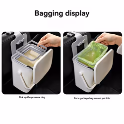 Portable Trash Can with Lid for Car Backseat Storage Organizer