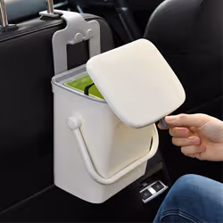 Portable Trash Can with Lid for Car Backseat Storage Organizer