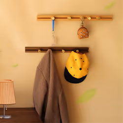 Sliding Wall Hanger A Row of Multifunctional Wall Hooks,4 Hooks