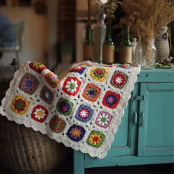 Handmade Knitted Crochet Crochet Yarn Mat Country Style Decorative