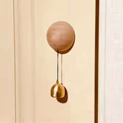 Vintage Wooden Doorbell, Retro Wind Chime, Outdoor Garden Wall Decor,