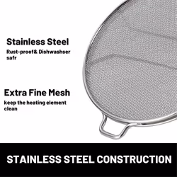Splatter Screen for Mesh Guard Oil Splash Cover for Frying Pan