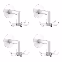 4pcs Rotating Wall-Mounted Storage Rack for Bathtub,Transparent-White