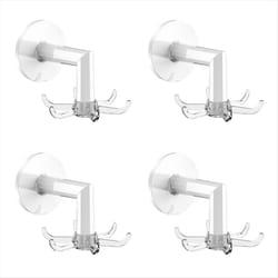 4pcs Rotating Wall-Mounted Storage Rack for Bathtub,Transparent-White