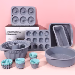 Silicone Cake Baking Pans and Baking Molds Gray