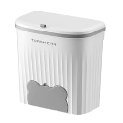 Kitchen Wastebasket Wall Mounted Trash Can with Lid 8.5L