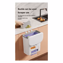 Kitchen Wastebasket Wall Mounted Trash Can with Lid 8.5L