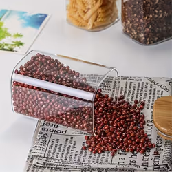 Glass Jars with Airtight Bamboo Lids - Snack Candy Storage Jar