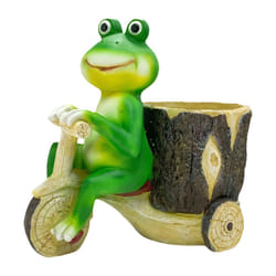 Frog Pulling Cart Decoration, Frog Sculpture, Animal Flower Pot