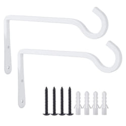 2Pack Hooks for Hanging, 8inch Metal Plant Hanger Outdoor White