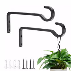 2Pack Hooks for Hanging, 8inch Metal Plant Hanger Outdoor White