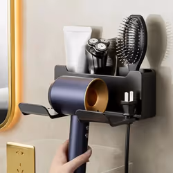 Hair Dryer Holder Wall-Mounted Dryer Cradle Straightener Stand