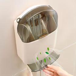 Wall-Mounted Kitchen Cutlery Storage Box with Lid