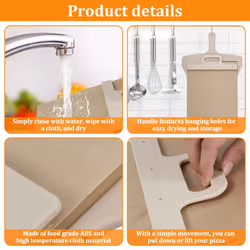 Non-Stick Pizza Spatula, Sliding Pizza Shovel with Dough Tray