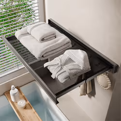 Wall Mounted Folding Storage Shelf, Retractable Clothes Drying Rack