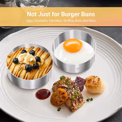 6 Pcs Hamburger Bun Rings,Burger Mold,4 Inch Large Ring Molds