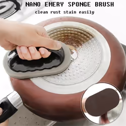 Reusable Emery Magic Sponge - Kitchen Pot Brush with Handle