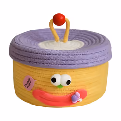 Desktop Storage Basket with Lid Woven Snack Storage Basket C