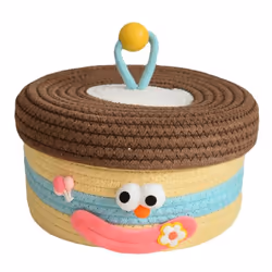 Desktop Storage Basket with Lid Woven Snack Storage Basket A