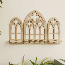 Wooden Plant Propagation Station, Wall Mounted Plant Display