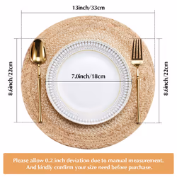 Boho Placemats Set of 6 - Handmade Woven Placemat