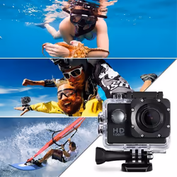 1080P HD Action Camera LCD Screen Waterproof 30m Sports Black