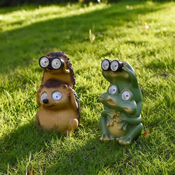 Solar Powered Animal Resin Ornaments Outdoor Yard Garden Decor B