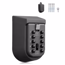 Wall Mounted Key Safe Box - Weatherproof 10-Digit Combination Lock