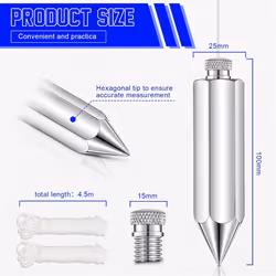 Hexagon Steel PlumbBob,2 Pcs Plumb Bobwith String 8 Ounce,