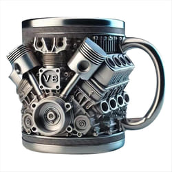 Personalized Engines Stainless Steel Mug, Car Engine V8