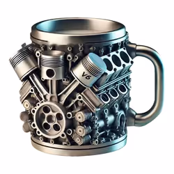 Personalized Engines Stainless Steel Mug, Car Engine V6
