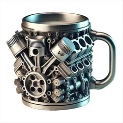 Personalized Engines Stainless Steel Mug, Car Engine V6