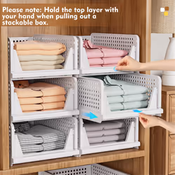Stackable Wardrobe Storage Box, Multi-Function Foldable Storage Box